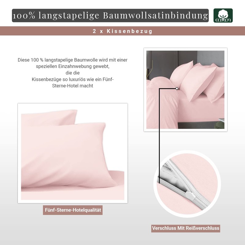 Pizuna Luxury Soft Satin Pack of 2 Pillowcases 40 x