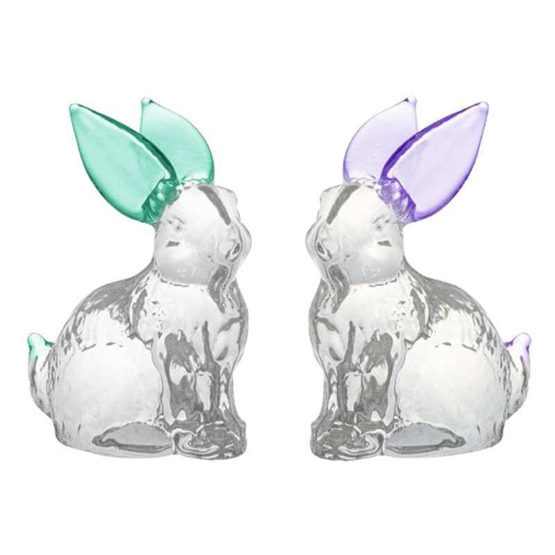 Eterspr Glass Rabbit Crystal, Tiny Micro Crystal Figures, Crystal Rabbit