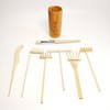 ZEN&TAO Natural Bamboo/Wood Made Miniature Six-Pieces Zen Garden Toolset Accessories