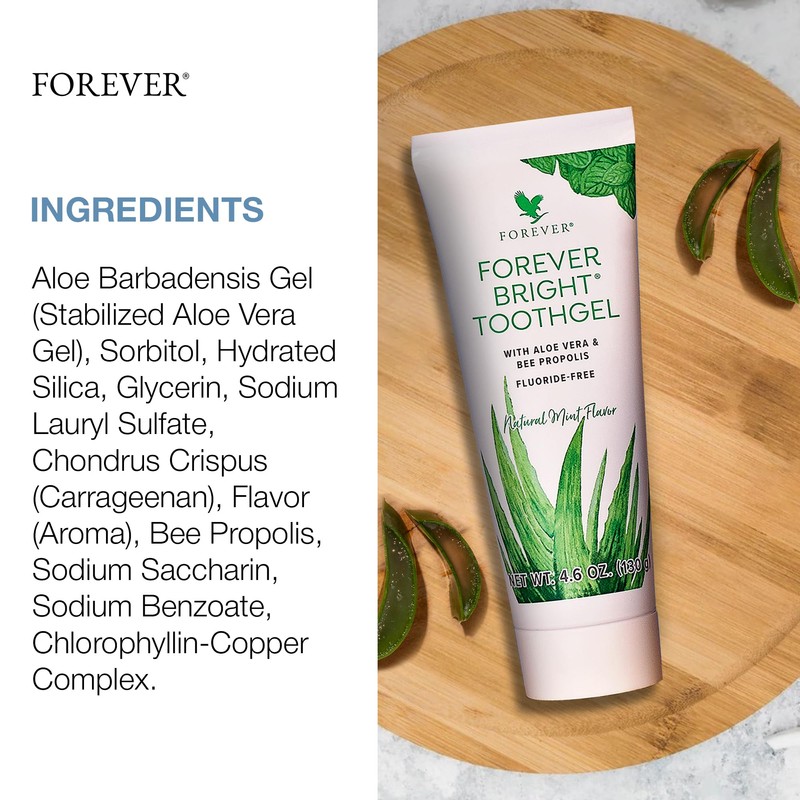 Forever Living - Bright Toothgel, Fluoride-Free Aloe Vera Gel with