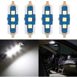 cciyu 31mm Festoon LED Bulbs DE3175 DE3022 DE3021 3030-3 SMD LED Interior Lights for Dome light Map light Glove Box light,4Pack W hite