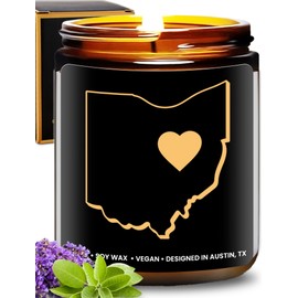 Ohio Candle, Unique Ohio Themed Gifts for Men and Women, Best State Souvenir Gifts for Moving Away, Thoughtful Home Sick Presents, Ideal for Birthday, Christmas, Graduation, Gift Ready