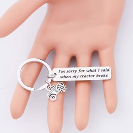 CENWA Funny Farmer Tractor Gift Tractor Lover Gift Sorry for What I Said When My Tractor Broke Keychain (Tractor Broke Keychain)