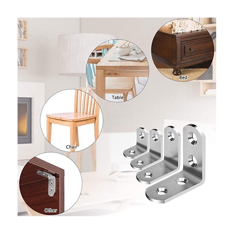 Oumuik L Brace Joint Right Angle Bracket with 20 Pieces