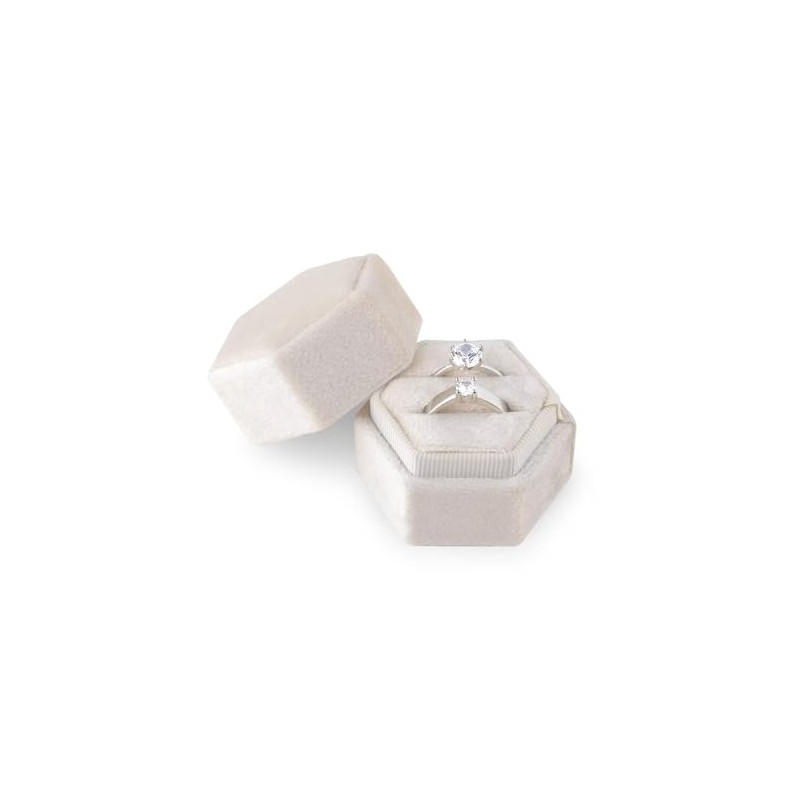 AIEX - Caja de terciopelo para joyas, doble ranura hexagonal