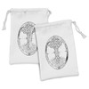 Lunarable Tree of Life Fabric Pouch Set of 2, Tree