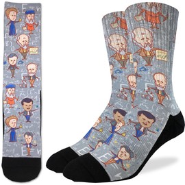 Good Luck Sock Men's Famous Scientist Socks, Adult, Shoe Size 8-13