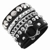 Tosmifairy 3 Pieces Punk Rock Leather Bracelets for Women Pop