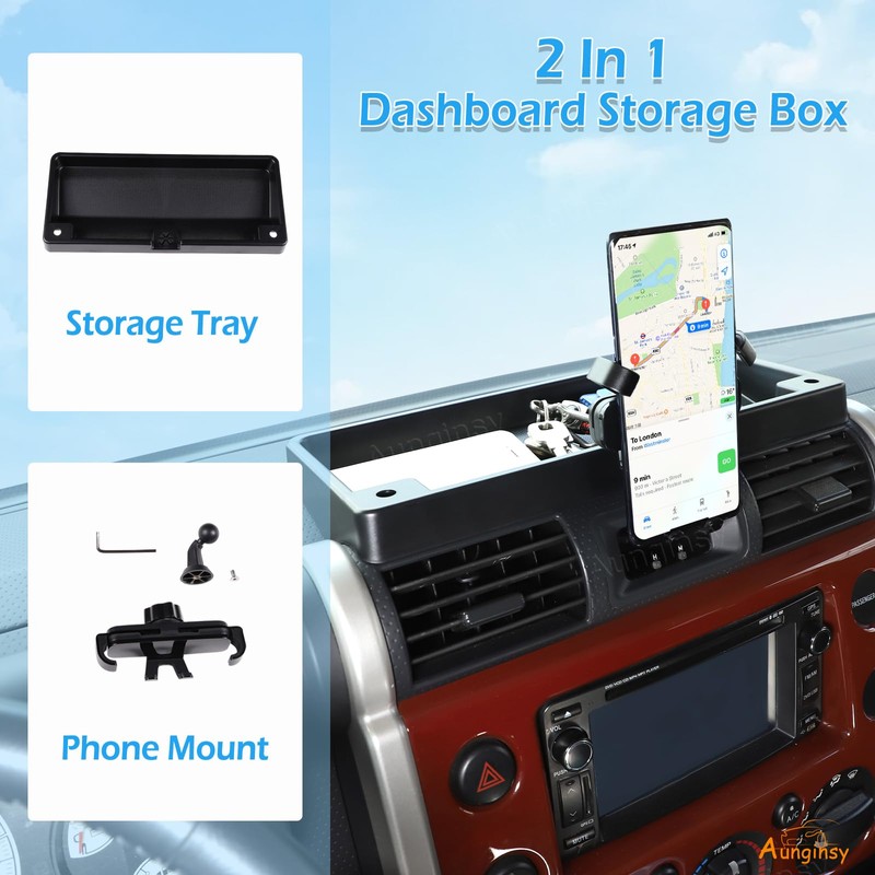 Aunginsy Center Console Dash Storage Tray Compatible with Toyota FJ