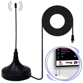 LINK BITS INHD06 Antena de TV Digital para Interior, Alta Definición HDTV Ultra Compacta, Amplifica la Recepción de Canales