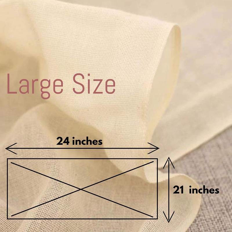5-Pack Cheesecloth Unbleached Grade 90, 54cm x 60cm ~ Hemmed