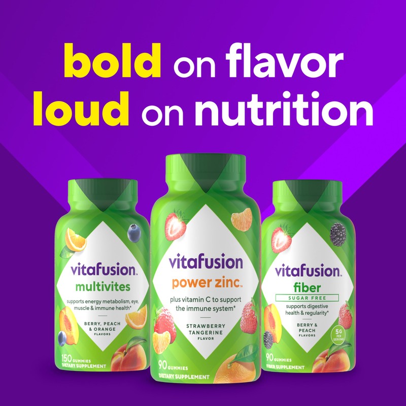 Vitafusion Power Zinc Gummy Vitamins, Strawberry Tangerine Flavored Immune Support
