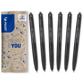 PILOT Super Grip G Retractable Ballpoint Pen, Set of 6 in M (Black)