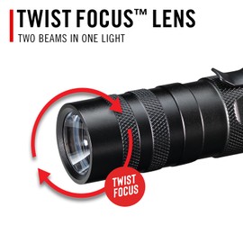 Coast PX1 565 Lumen Pure Beam Focusing LED Flashlight with Twist Focus and Adjustable Pocket Clip