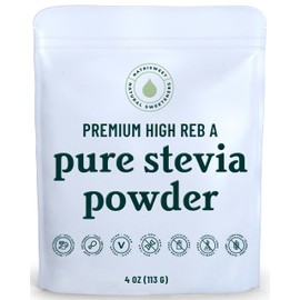 Premium Pure Stevia Powder, Powdered Stevia Extract Natural SteviaPowder for Baking, Zero Calorie Sweetener, No Fillers No Aftertaste, Non-GMO Keto Friendly, 810 Servings 113g
