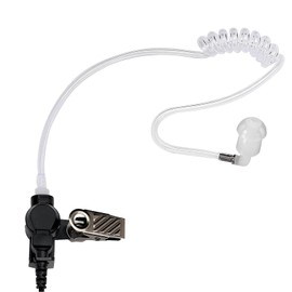 CENMIGO Covert Acoustic Tube Surveillance Headset with Mic, 2 Pin Earpiece for Walkie Talkies/Two Way Radio with Transparent Acoustic Tube (2 Pack)