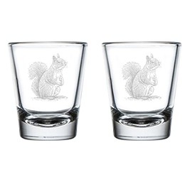 MIP Set of 2 Shot Glasses 1.75oz Shot Glass Gift Curious Squirrel