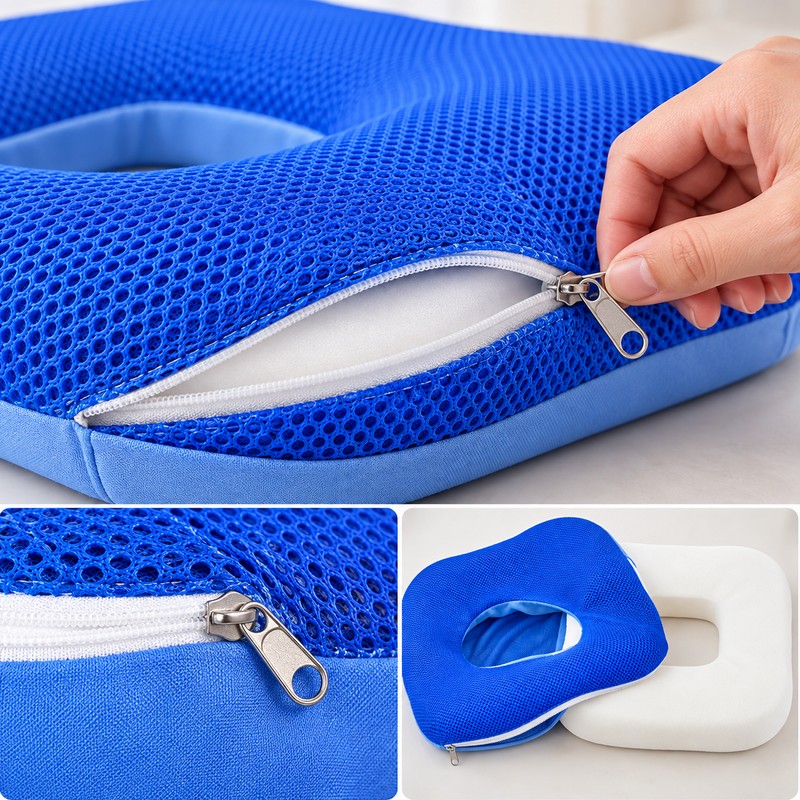 Center Cutout Seat Cushion for Senior Seating Comfort – Soft