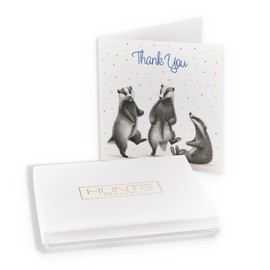 Hunts England - Luxury Boxed Badgers Funny Thank You Card For Him, Her - Milo's - Wildlife Thank You Card - Thank You Card For Animal Lovers - For Boys, Girls, Men, Women - Card In Keepsake Box