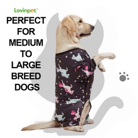LovinPet Dog Pjs, Post-Surgical Recovery for Big Dogs, Lightweight Pullover Dog Pajamas, Full Coverage Dog pjs, Wild Horses Galloping Print/Large