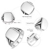 Yaresul Mens Sterling Silver Ring 925 Sterling Silver Square Signet