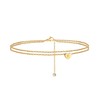 Ursteel Ankle Bracelets for Women, F Initial Anklets 14K Gold