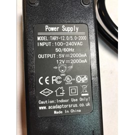 Replacement for UK +5V +12V GND 4 Thin Pin Power Supply AC-DC Adaptor model TARY-12.0/5.0-2000