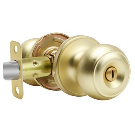 goldenwarm Gold Interior Door Knobs, Interior Door Knobs Bedroom, Brass Door Knobs Privacy, Brushed Brass Finish Door Knobs Interior, Door Knobs Bulk(1 Pack, Gold)