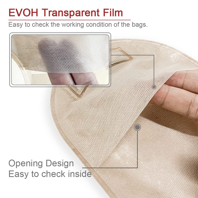 OUCHAN 1-Piece Ostomy Bags Colostomy Pouch with Hook and Loop