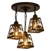 ZGYLIN Farmhouse Rustic Ceiling Light Fixture,Black Metal Cage Pendant Lights