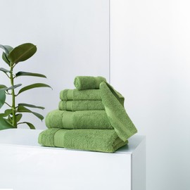 Classic Turkish Towels CTT - Luxury 6 Piece Towel Set, 100% Turkish Cotton, Quick Drying, Highly Absorbent & Comfy, Includes 2 Bath Towels, 2 Hand Towels & 2 Washcloths | (Green)