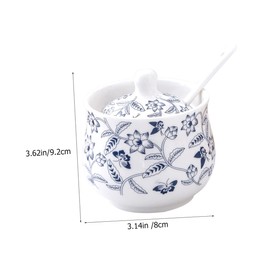 Ipetboom 1 Set Ceramic Salt Jar Kitchen Spice Container with Lid Elegant Condiment Holder for Salt Sugar and Seasoning for Home Kitchen and Dining Use