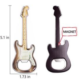 LanHong 1 Piece/Set Bottle Opener Beer Guitar Shaped Bottle Opener Guitar Gift Kitchen Gadgets for Drinkers Music Guitar Lover (Grey)