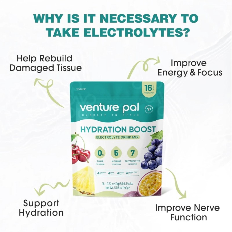 Venture Pal Sugar Free Electrolyte Powder Packets - Liquid Daily