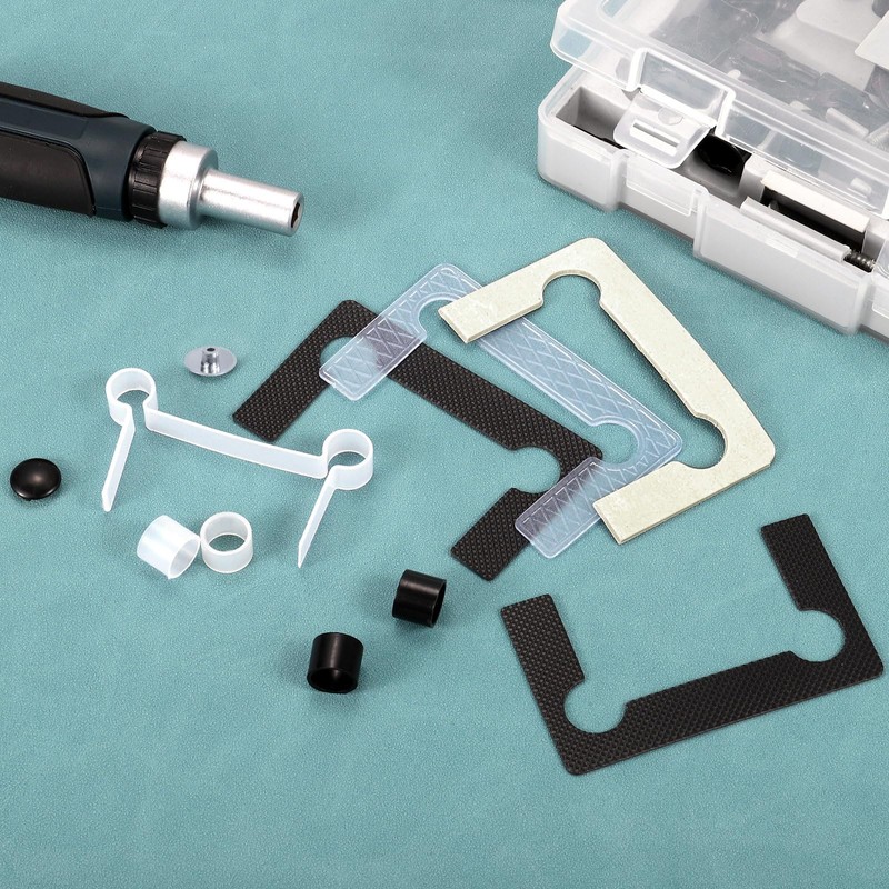 uxcell 10Pcs Glass Hinge Gasket, Plastic, Transparent, Unfinished, HARDWARE HINGE,