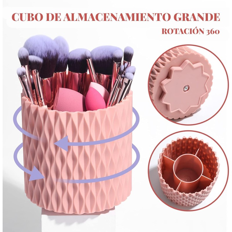 25 Piezas Brochas de Maquillaje con Estuche(Rosa)