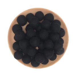3/4inch 20mm Felt Wool Balls Beads Pom Pom Handmade for Craft Dream Catcher Baby Mobile Pompom Home Decor Nursery Party Props (20mm Black 100pcs)