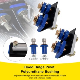 Topteng Engine Hood Hinge Pivot Bolt Kit for Peterbilt 357 378 379, Bushing and Mounting Bolt Kit, P/N 13-04154, 13-04164; ATRO HM75-66154, HM75-66164; 3-15273, 13-04727, 13-04726