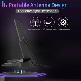 External 2.4G/5G/6GHz WiFi 6 6E Tri-Band Magnetic Base Replacement Antenna for GIGABYTE AORUS Z790 B650 B550 B450 B560I ASUS ROG Strix, AORUS PRO AX/AORUS PRO X Series, Slinkdsco