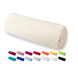 beties Basic Bolster Cover Approx. 15 x 40 cm Cushion Cover 100% Cotton in Many Cheerful Plain Colours (Natural)