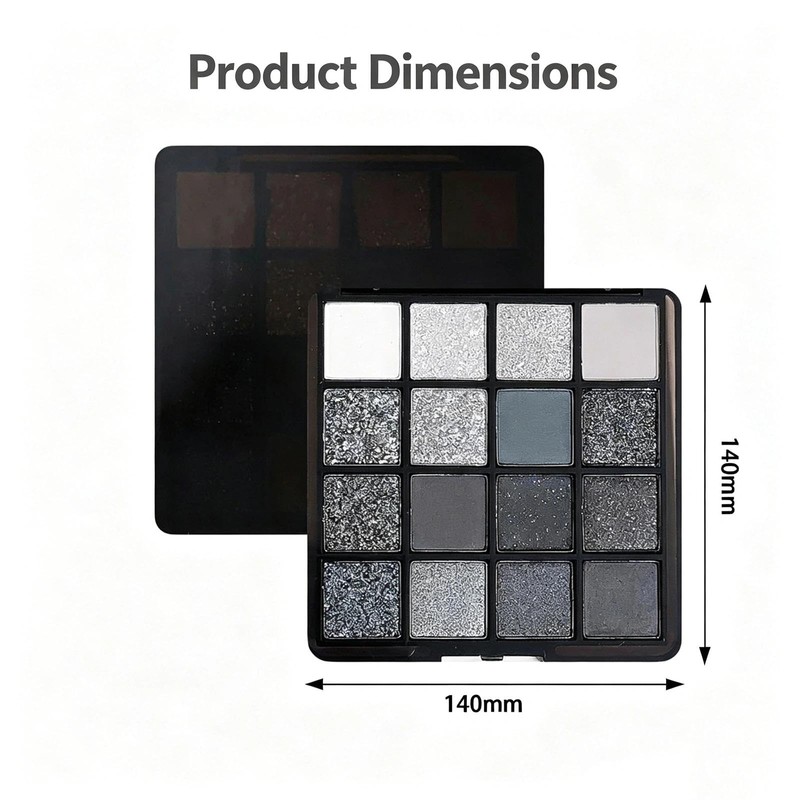 16 Colours Smokey Eye Palette,Black and White Smokey Eyeshadow Palette