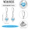 WASEE December Birthstone Earrings 925 Sterling Silver Heart Blue Topaz