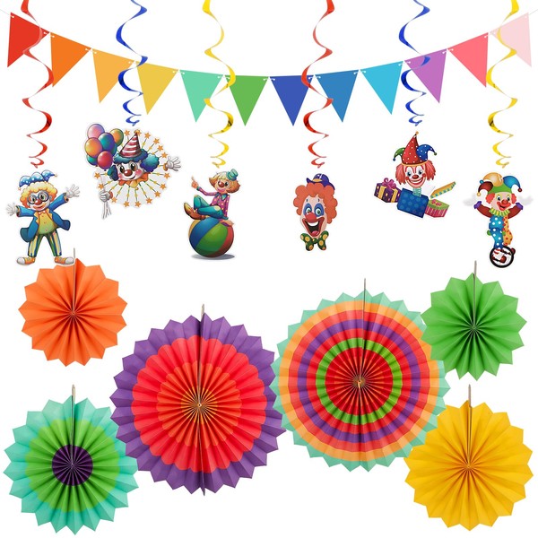 Party Decoration Carnival Decoration Rainbow Bunting Garland Hanging Fan Hanging Spiral Garland for Carnival Birthday Weddings Party Party Decoration