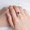 925 Sterling Silver Oval Shaped 1.75 CT Created Ruby Ring