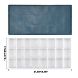 Paint Palette Box, 24 Grids Palette for Watercolour, Plastic Empty Palette Tray with Rubber Lid for Kids Adults Oil Artist Watercolour, Acrylic Painting (21.5 cm x 10.3 cm)