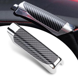 Eratus Car Handbrake Cover, Carbon Fiber Decorative Anti-Scratch Protective Cover, Perfect Fit Non-Slip Comfortable Grip Self-Adhesive Cover, Universal for Most Cars Interior Accessories (Black)