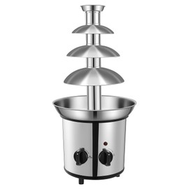 Chocolate Fountain Machine – Electric Stainless Steel Fondue Fountain, 4-Tier, 4-Pound Capacity for Chocolate, Candy, Butter & Cheese, Heated Bowl & Dual Controls