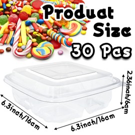 Haawooky 30 Pcs Bento Snack Containers,4 Compartment Meal Prep Lunch Containers with Lids,Food Storage Containers for School Work Travel