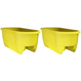 Apollo Exports International AP-5720/YE/2, Yellow, 4" Dual Deck Railer Planter, (Set of 2),drill-513