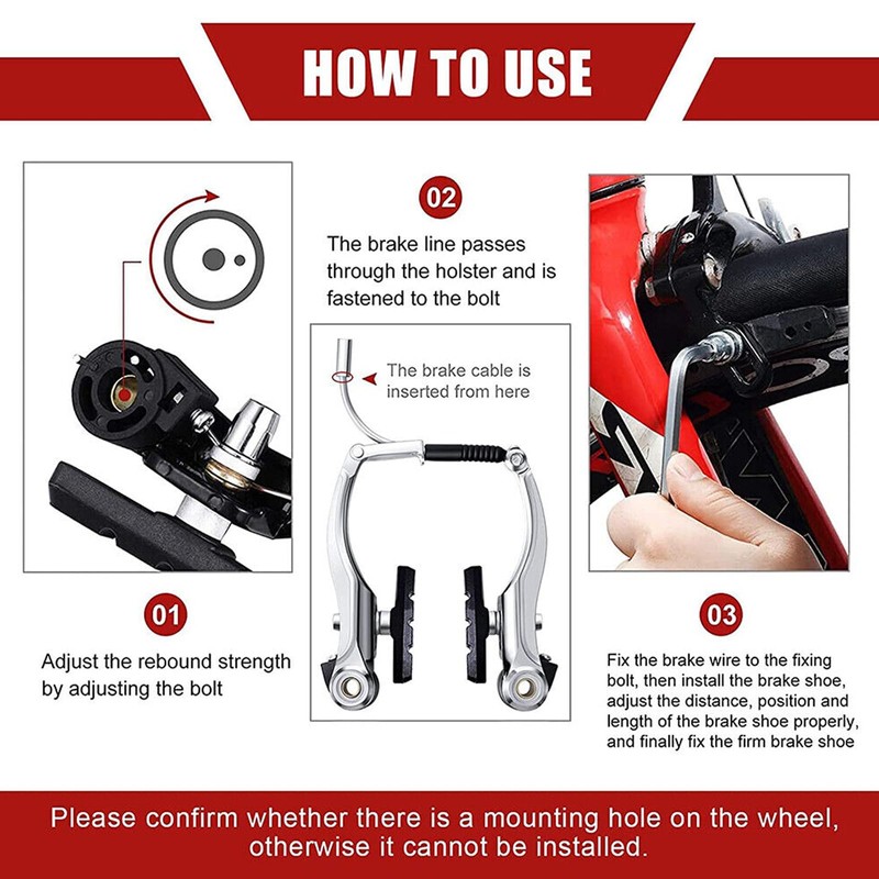 YIDM Brake Set, V-Brake Replacement Set with Brake Cables and